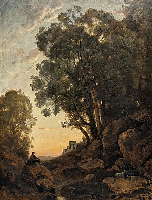 Sunset in Chevrier, 1848, Jean-Baptiste Camille Corot