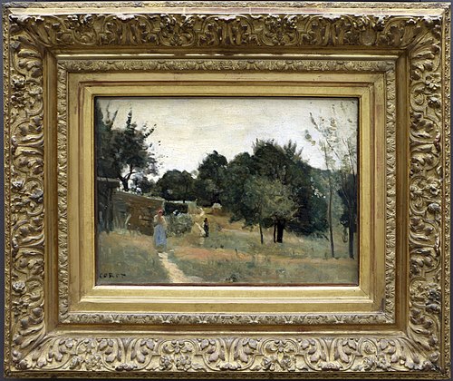 Marcoussis. An orchard in the morning, 1865, Jean-Baptiste Camille Corot