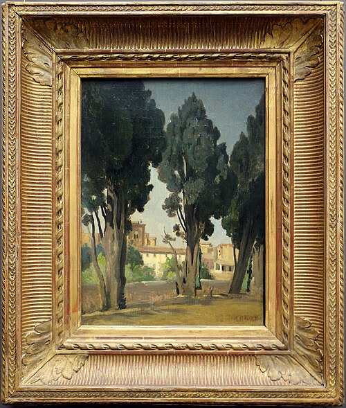 Garden terrace of the hospice Villeneuve-lès-Avignon., 1836, Jean-Baptiste Camille Corot