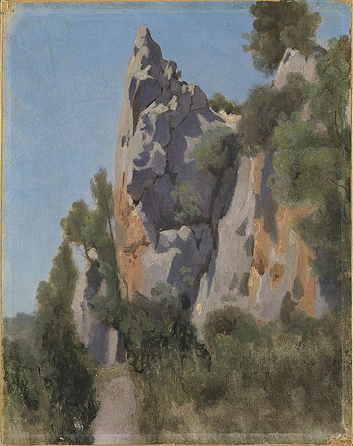 Bewaldete Felsspitze, 1826, Jean-Baptiste Camille Corot
