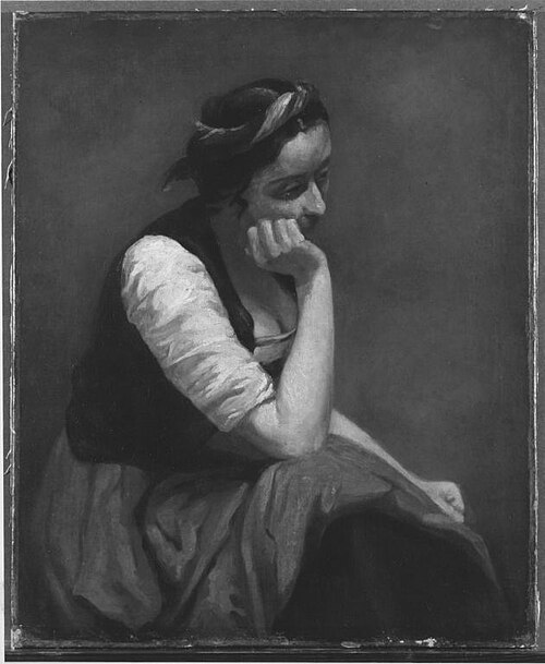 Sinnendes Mädchen (Umkreis), 1852, Jean-Baptiste Camille Corot