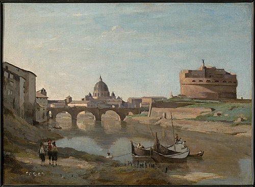 Castel Sant'Angelo, Rome, 1826, Jean-Baptiste Camille Corot