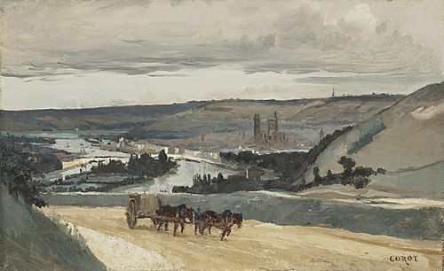 Rouen, vue des collines dominant la ville, 1831, Jean-Baptiste Camille Corot