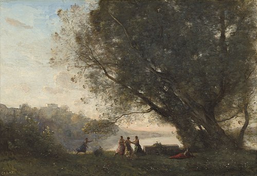 Dance under the Trees at the Edge of the Lake, 1867, Jean-Baptiste Camille Corot