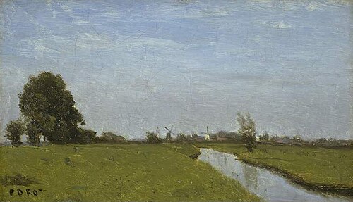 Dutch Landscape in Holland, 1854, Jean-Baptiste Camille Corot