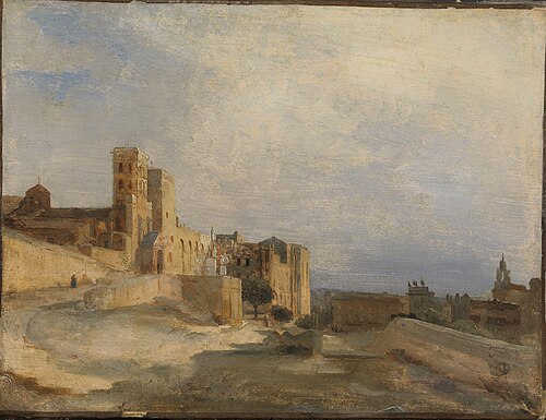 The Papal Castle in Avignon, 1836, Jean-Baptiste Camille Corot
