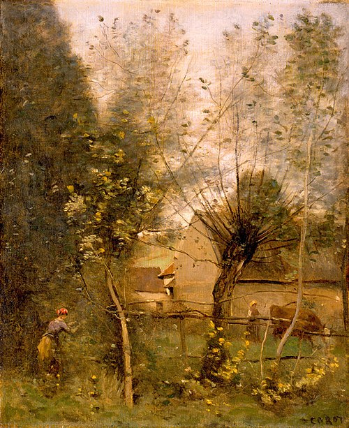 Farm Scene, 1865, Jean-Baptiste Camille Corot
