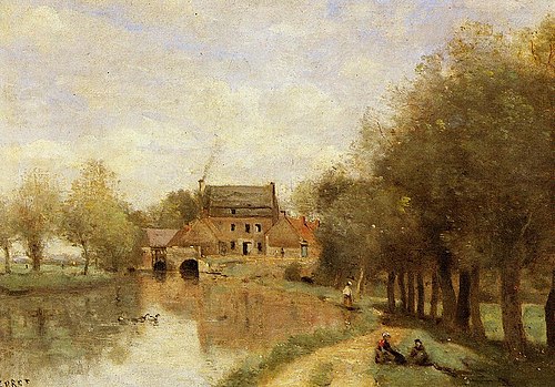 Arleux-du-Nord, the Drocourt Mill, 1871, Jean-Baptiste Camille Corot