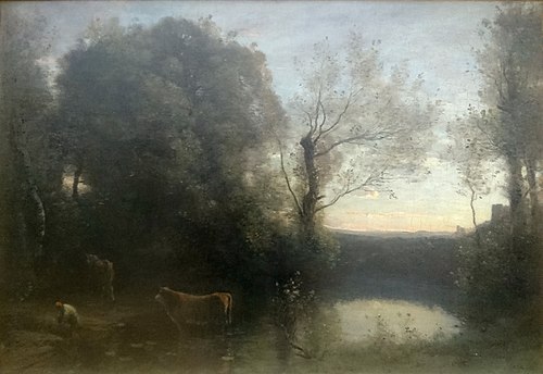 Paysage, soleil couchant, 1867, Jean-Baptiste Camille Corot