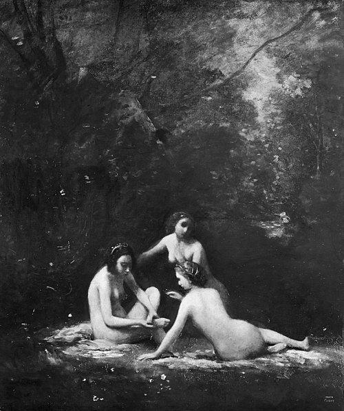 Nymphs Leaving the Bath, 1843, Jean-Baptiste Camille Corot