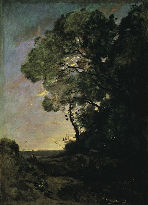 Tree landscape (evening), 1870, Jean-Baptiste Camille Corot