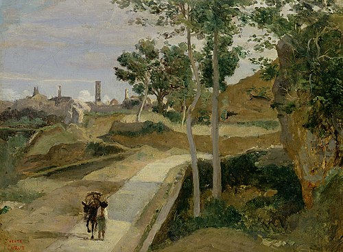 Volterra. Route descendant de la ville, 1834, Jean-Baptiste Camille Corot