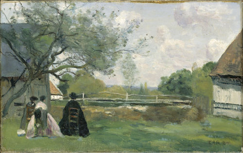 Le Repos devant la ferme, 1855, Jean-Baptiste Camille Corot