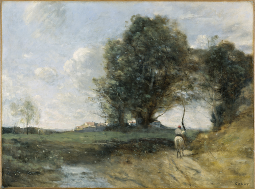 Paysage au cavalier, 1872, Jean-Baptiste Camille Corot