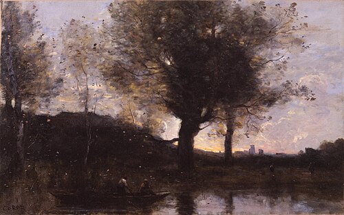 Passage by Boat - Near Douai, 1871, Jean-Baptiste Camille Corot