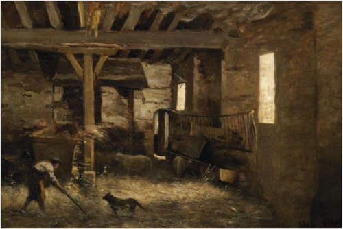 An Interior of a Barn, 1874, Jean-Baptiste Camille Corot