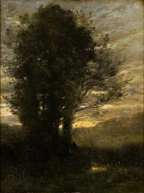 Soleil couchant après la pluie, , Jean-Baptiste Camille Corot