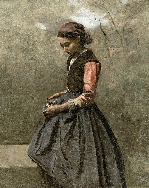Une jeune fille pensive, 1867, Jean-Baptiste Camille Corot