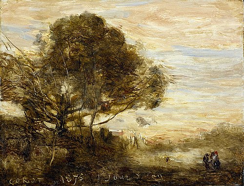 Landscape: Sunset, 1875, Jean-Baptiste Camille Corot