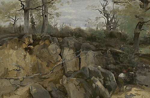 Forêt de Fontainebleau, carrière de grès abandonnée, 1850, Jean-Baptiste Camille Corot