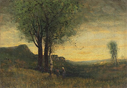 Eventide, , Jean-Baptiste Camille Corot