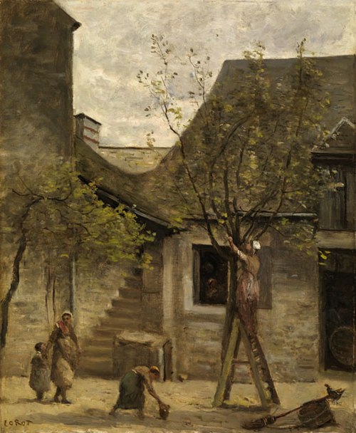 Maison de paysans à Fontainebleau, 1868, Jean-Baptiste Camille Corot