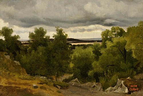 Au Petit Chaville, 1837, Jean-Baptiste Camille Corot