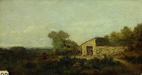 Landscape and Farm Buildings, 1867, Jean-Baptiste Camille Corot