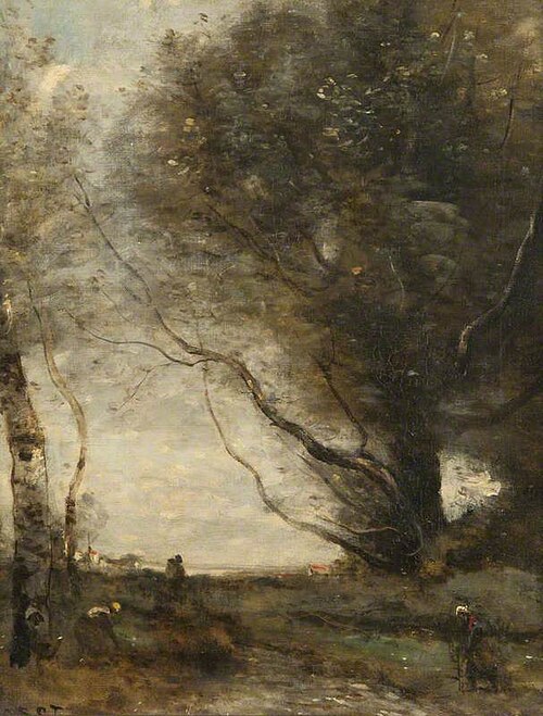 Harvesting, , Jean-Baptiste Camille Corot