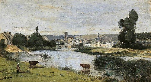 Château-Thierry. Vue d'ensemble avec la tour de Saint-Crépin, 1855, Jean-Baptiste Camille Corot