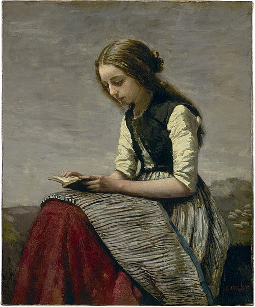 La Petite Liseuse, 1855, Jean-Baptiste Camille Corot