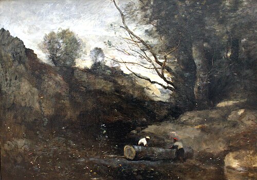 Holzfäller in einem Waldtal, 1872, Jean-Baptiste Camille Corot