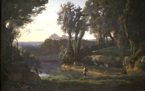 Site d'Italie avec l'église d'Ariccia, 1839, Jean-Baptiste Camille Corot