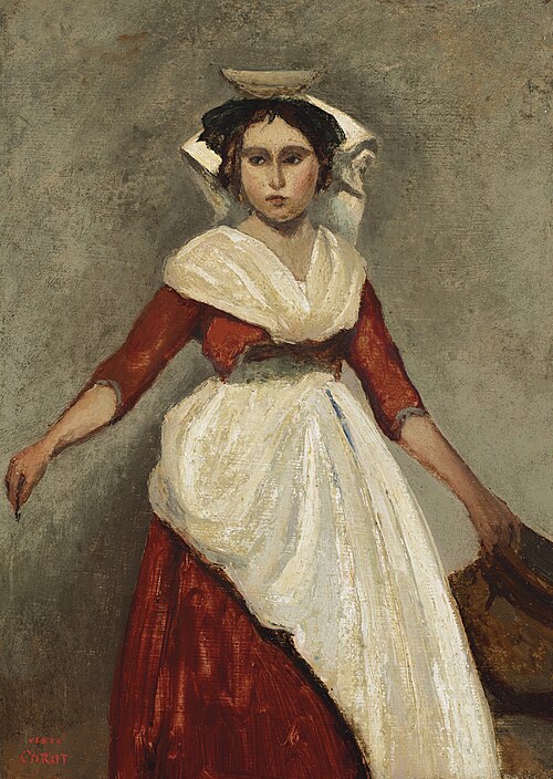 Italian woman holding a jug, 1830, Jean-Baptiste Camille Corot