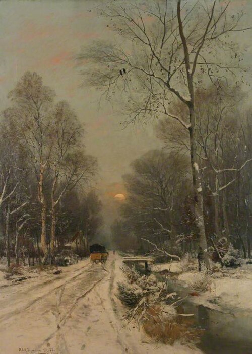 The Old Diligence in Winter, 1877, Gustav Adolf Schweitzer