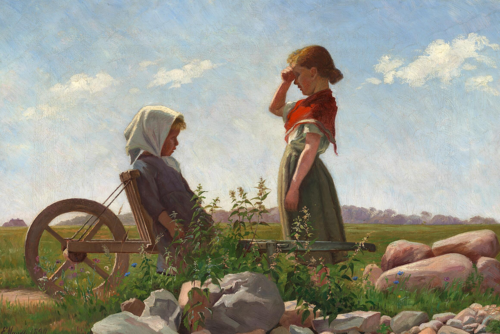 The Wheelbarrow Ride., 1890, Emilie Mundt