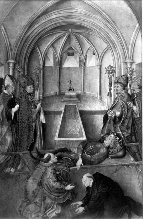 Tabula Magna: Burial of Saint Quirin, 1445, Gabriel Angler
