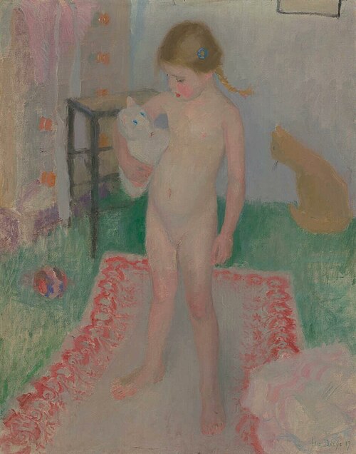 Portrait de la fille de l'artiste (Portret van de dochter van de kunstenaar), 1917, Hippolyte Daeye