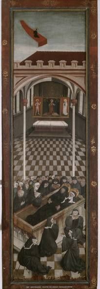 Benediktsaltar: Begräbnis und Himmelfahrt des hl. Benedikt, 1475, Gabriel Mälesskircher