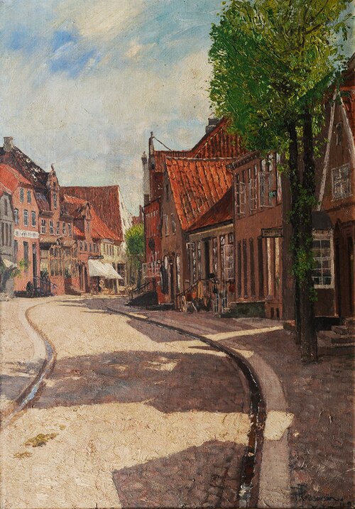 Friesische Kleinstadt., 1892, Hans Peter Feddersen