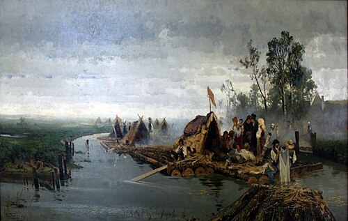Landscape with rafts, 1873, Hans Peter Feddersen