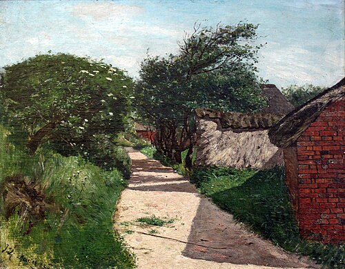 "Way to school" near Maasbüll, 1883, Hans Peter Feddersen