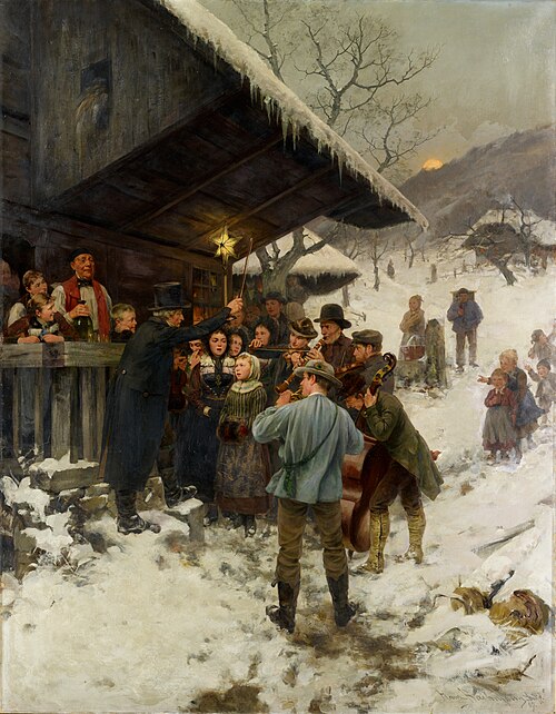 Chanteurs de Noël à Lucerne, 1887, Hans Bachmann
