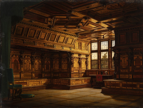 Prayer Room in Castle Gottorp of Schleswig-Holstein, 1877, Heinrich Heger