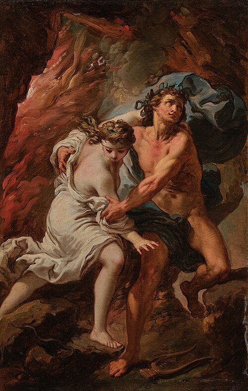 Orpheus and Eurydice fleeing Hades, 1785, Gaetano Gandolfi