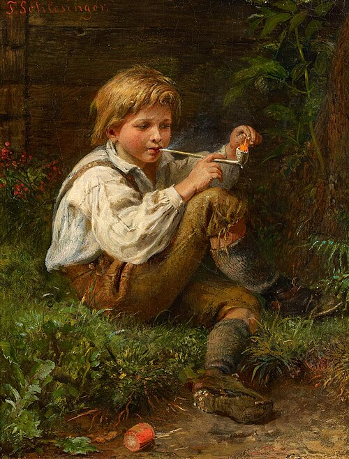 Pfeife rauchender Bub, , Felix Schlesinger