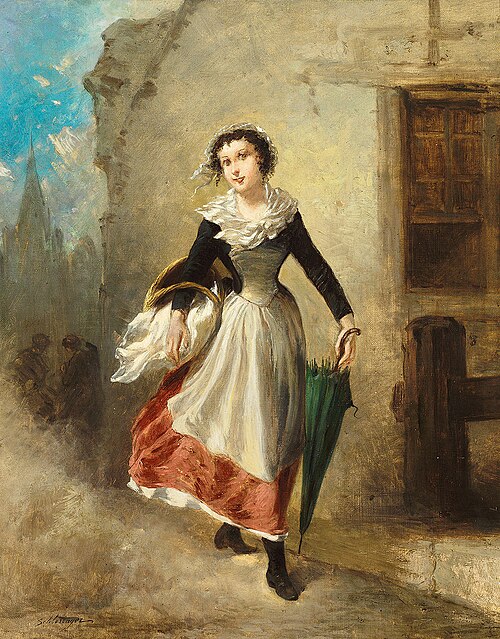 Portrait of a young woman on the street, , Felix Schlesinger