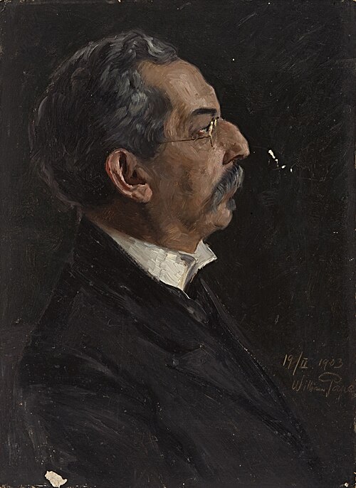 Ohne Titel (Portraitstudie Otto Hirschfeld). Entwurf zu dem verschollenen Gemälde "Letzte Sitzung de, 1903, William Pape