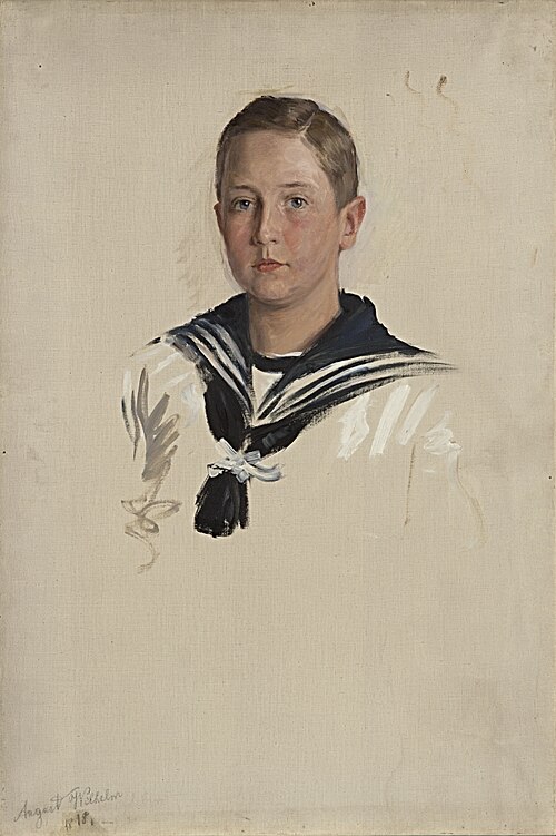 Portraitstudie August Wilhelm Prinz von Preußen. Studie zu dem Gemälde "Konfirmation des Kronprinzen, 1898, William Pape