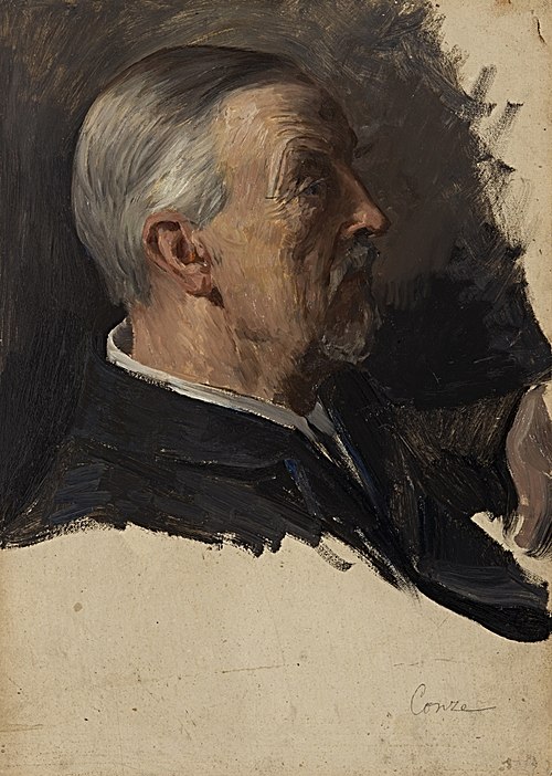 Portraitstudie Alexander Conze. Entwurf zu dem verschollenen Gemälde "Letzte Sitzung der Preußischen, 1902, William Pape